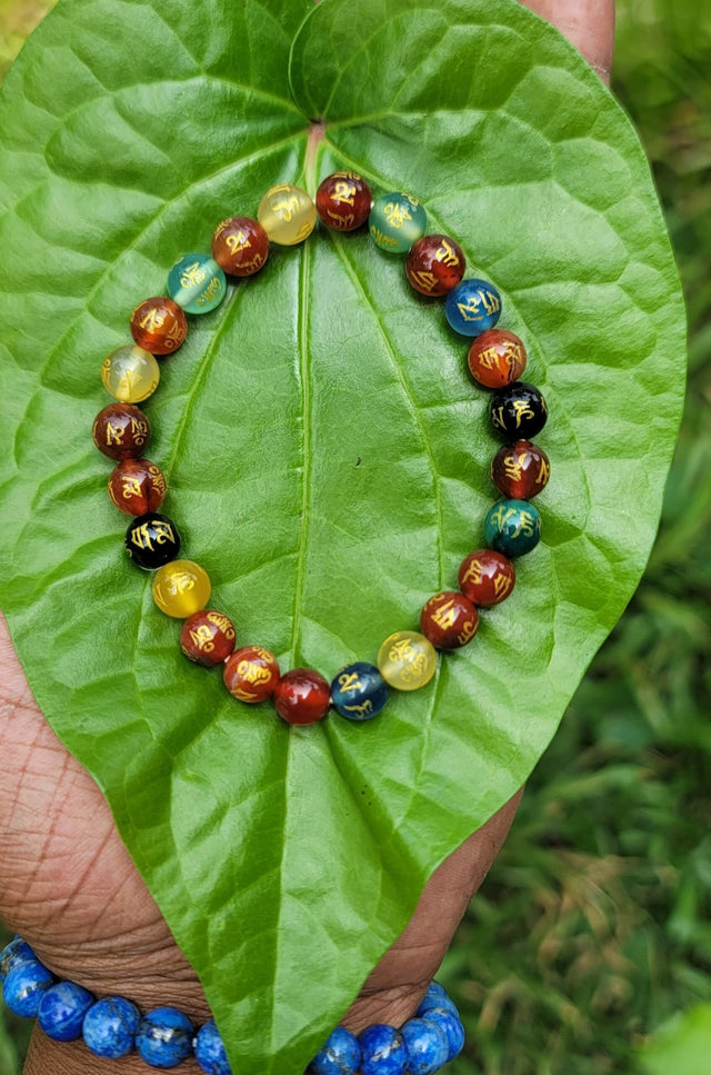 Multi Onyx Om gemstone Bracelet