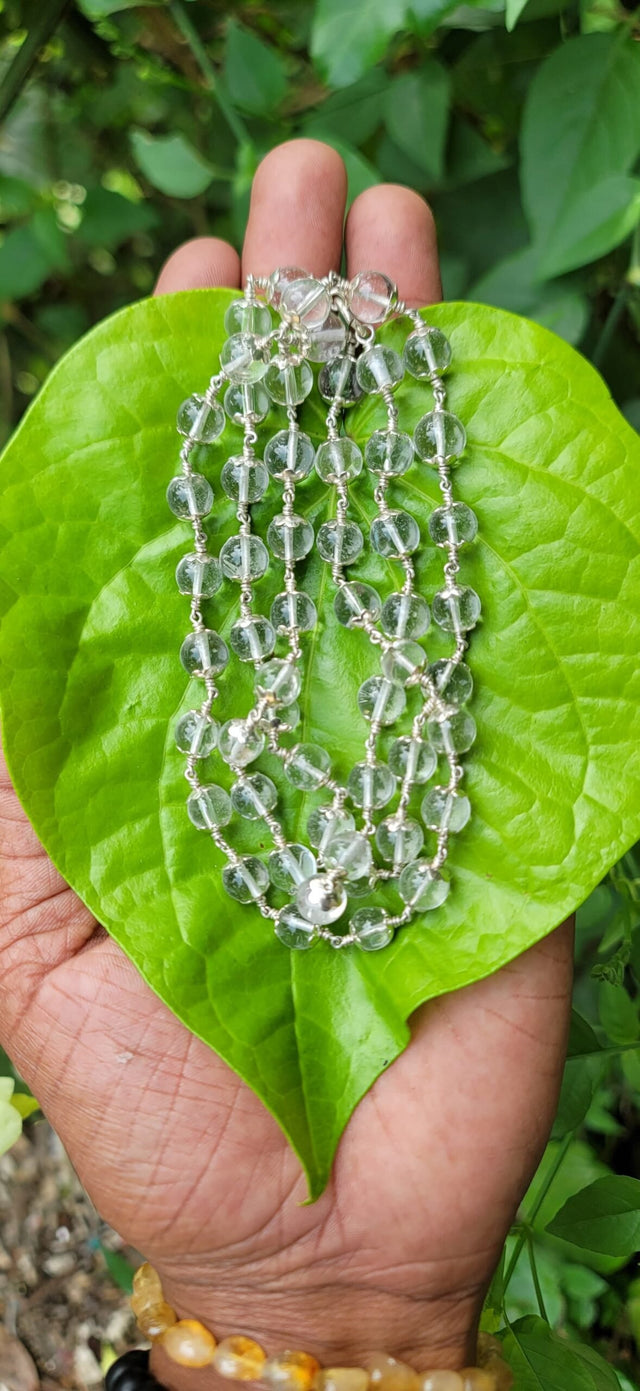 Spatika Mala Silver(925) With Cap - 8mm