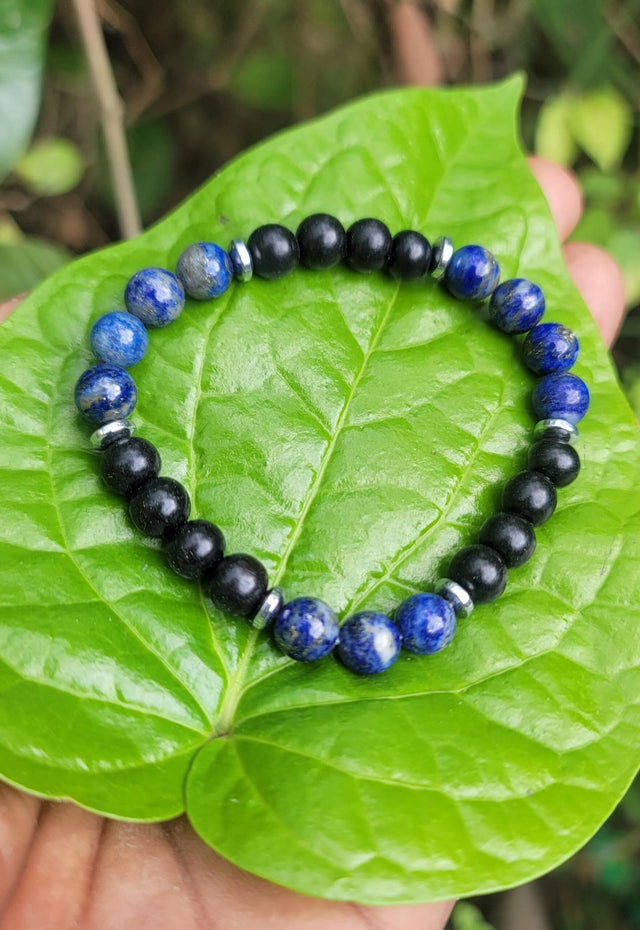 Lapis Lazuli and Karungali bracelet-8mm