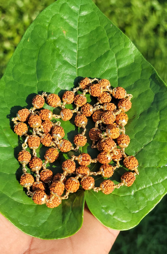 Rudraksha Panchaloha(Impone)Mala 8mm-54 beads