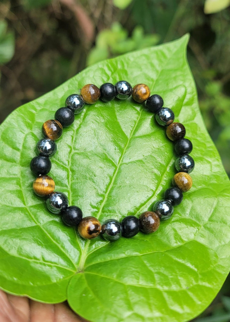 Karungali, Tiger Eye & Hematite Bracelet-8mm