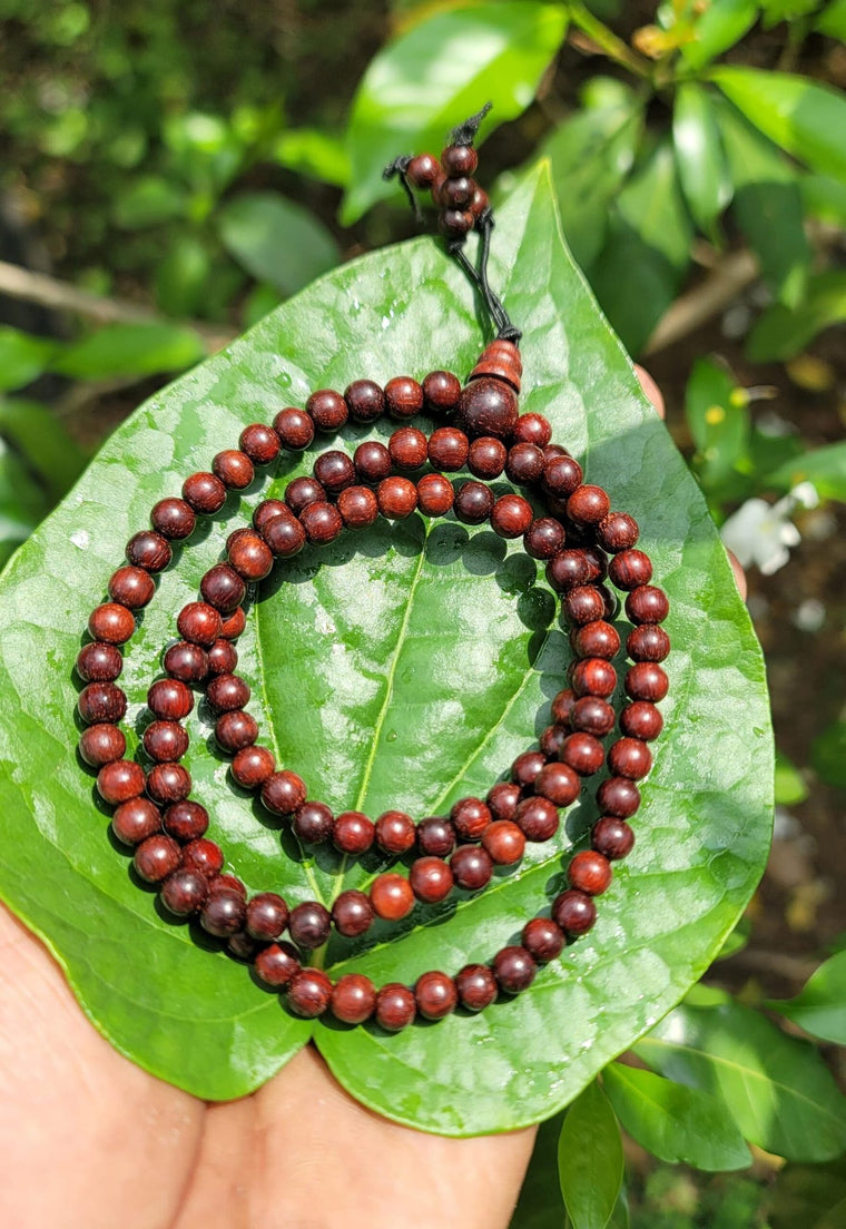 Red sandalwood mala Elastic-6mm