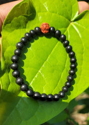 Karungali with Rudraksha Bracelet-6mm