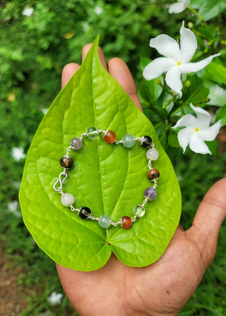Seven Chakra Silver(925) Bracelet - 8mm