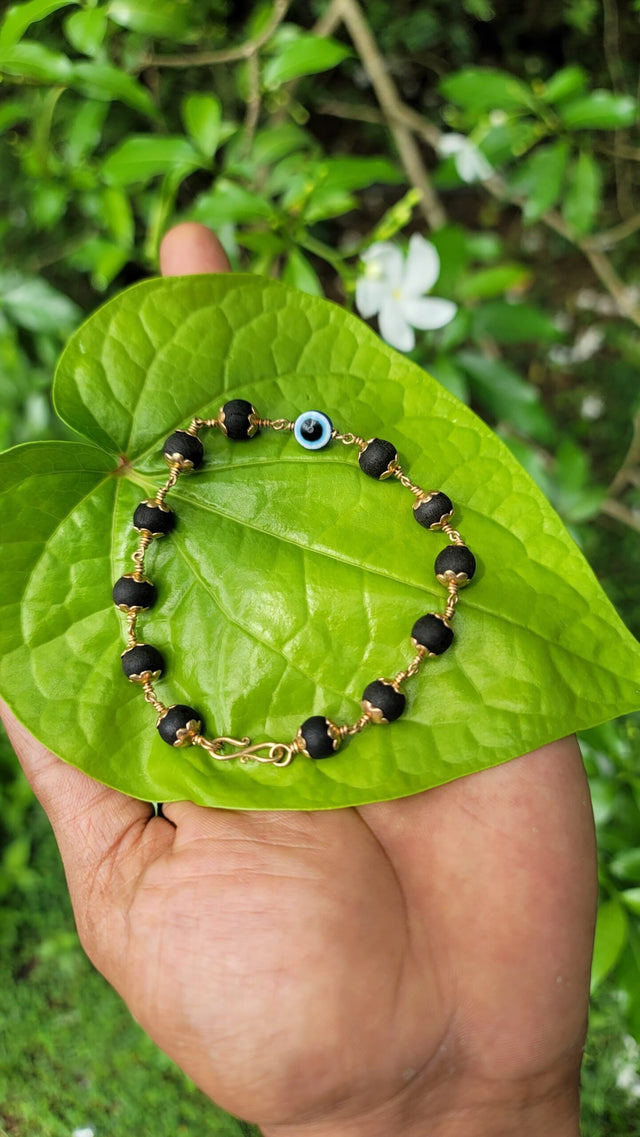 8mm Impone (5metal) Karungali Bracelets with Evil Eye