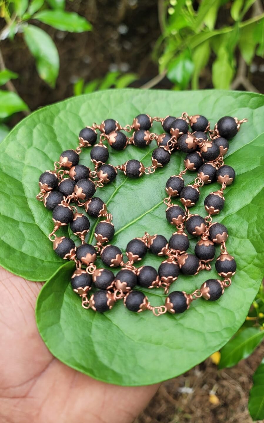 Karungali Copper Cap Mala - 10 MM