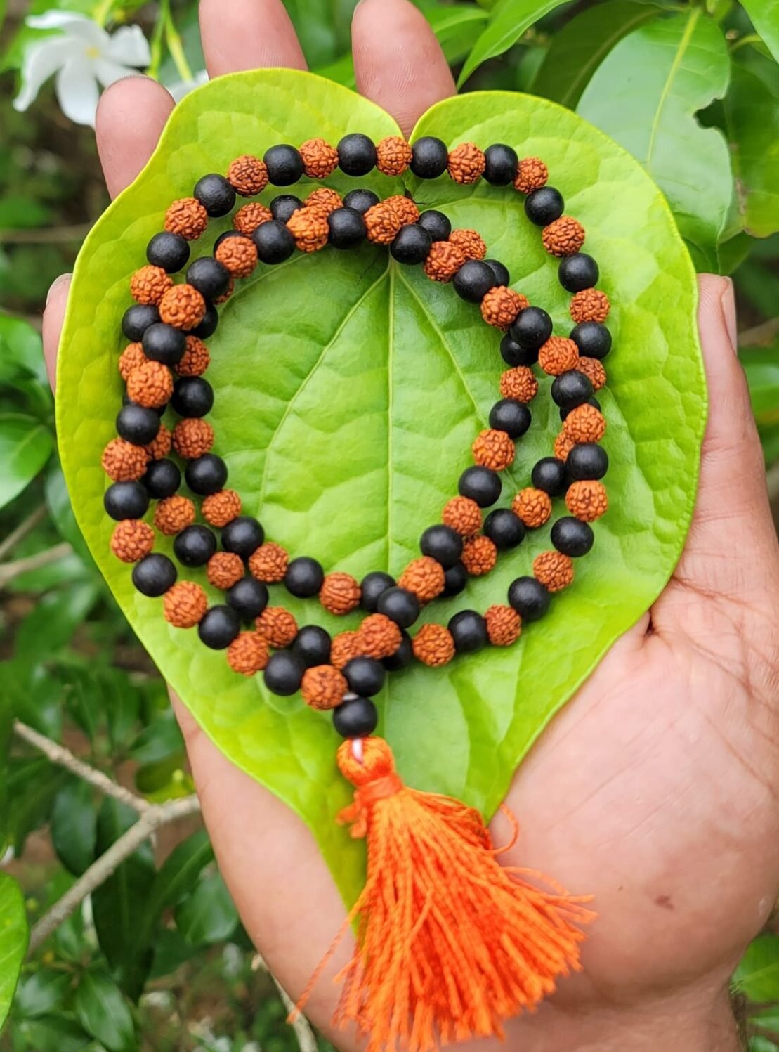 Karungali & Rudraksha Mala - 7mm