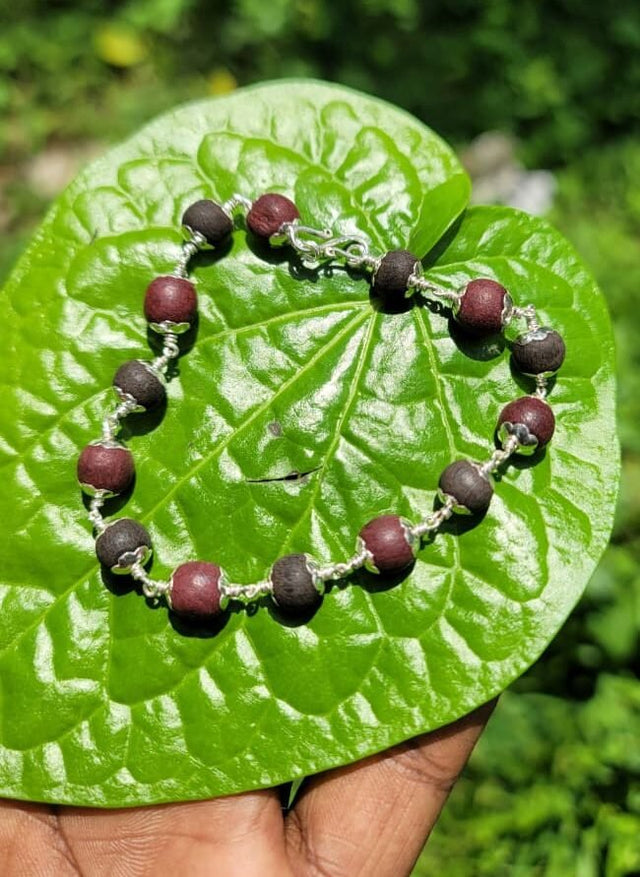Karungali & Red Sandal Silver(925)Bracelet 8mm