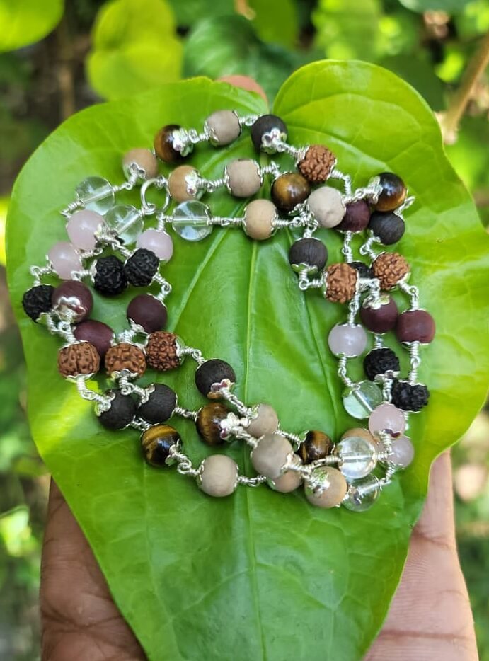 Navamani Silver(925) Mala  8mm