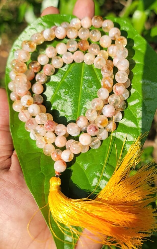 Citrine Gemstone Mala 108 Pearls- 8mm