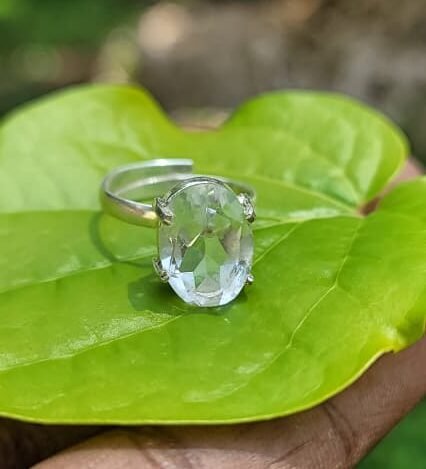 White Sapphire Gem Ring (free size)