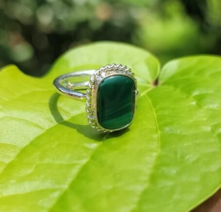 Malachite Gem Ring (free size)
