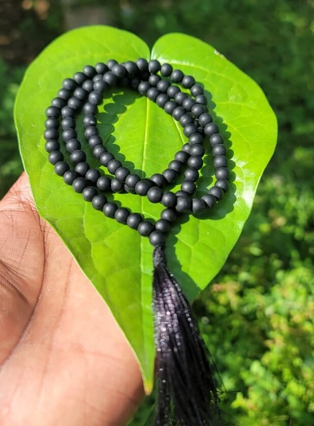 Shaligram stone mala-6mm (stone of lord vishnu)