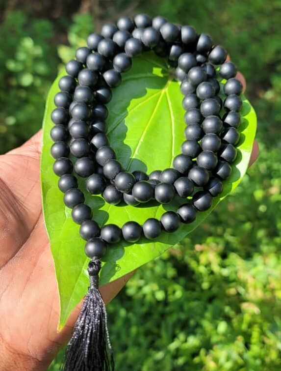 Shaligram stone mala-10mm (stone of lord vishnu)