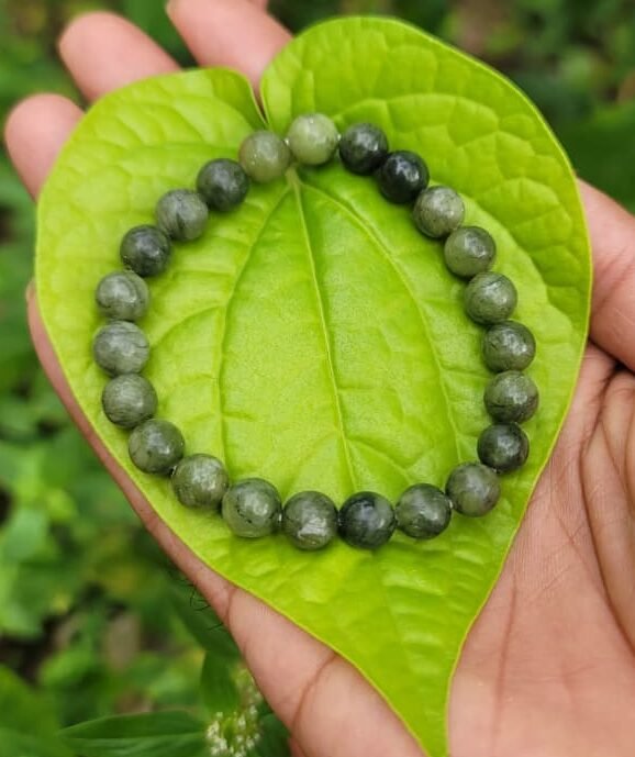 Green Moss Agate Gemstone Bracelet 8mm