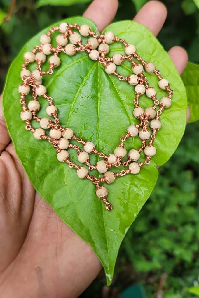 Tulasi Copper Cap Mala 6mm (54 beads)