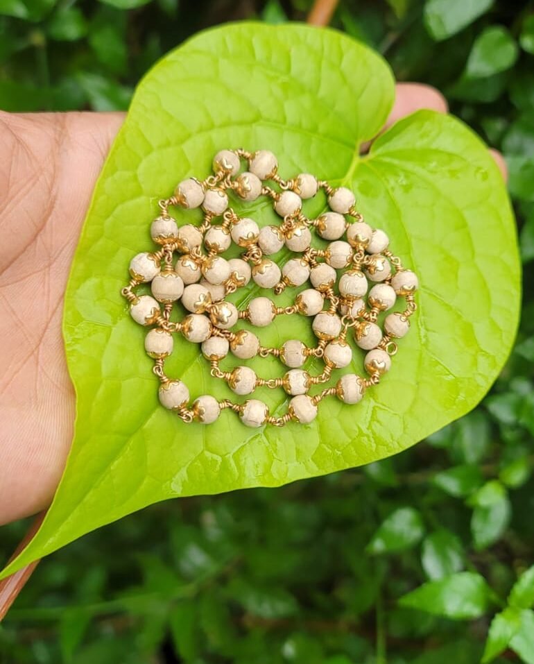 Tulasi Panchaloha(impon) mala-6mm 54 beads (Ayyappa Mala)