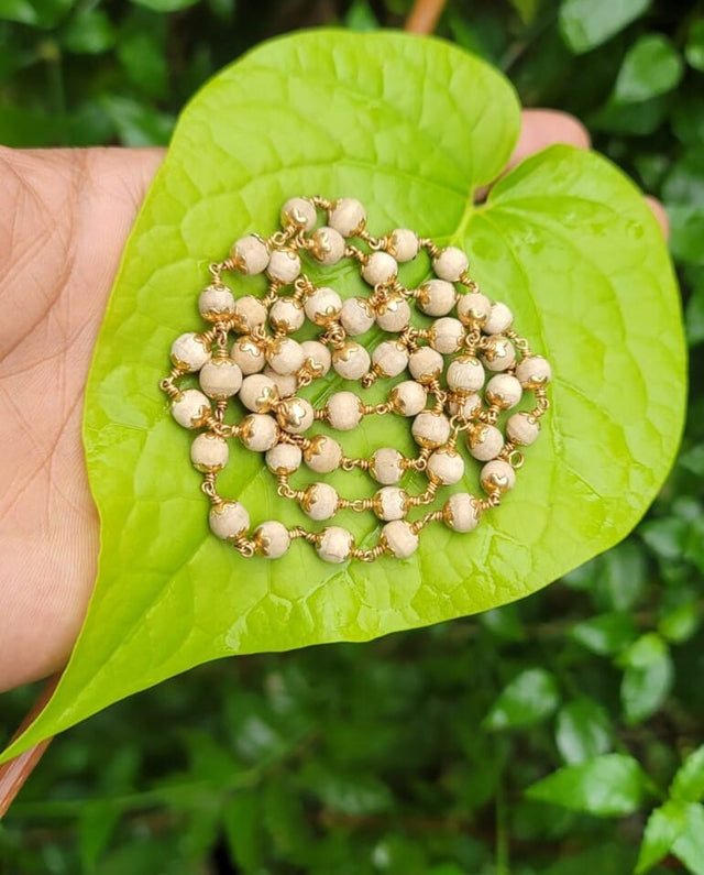 Tulasi Panchaloha(impon) mala-6mm 54 beads (Ayyappa Mala)