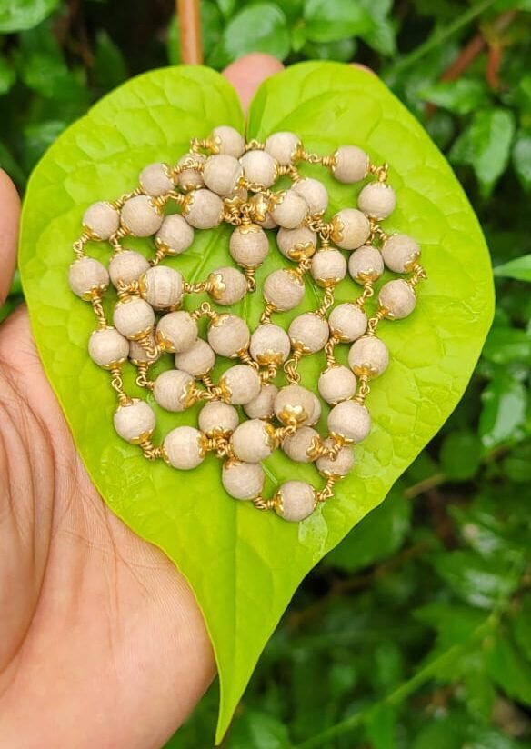 Tulasi Panchaloha(impon) mala-8mm 54 beads (Ayyappa Mala)