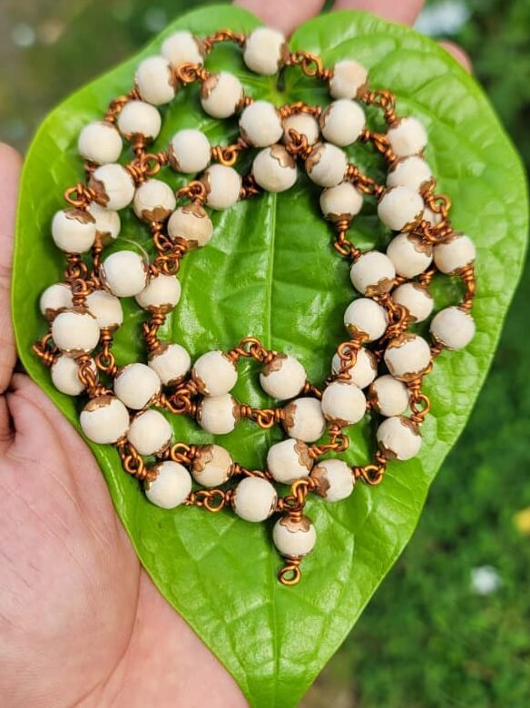 Tulasi Copper cap mala 8mm (without thread)