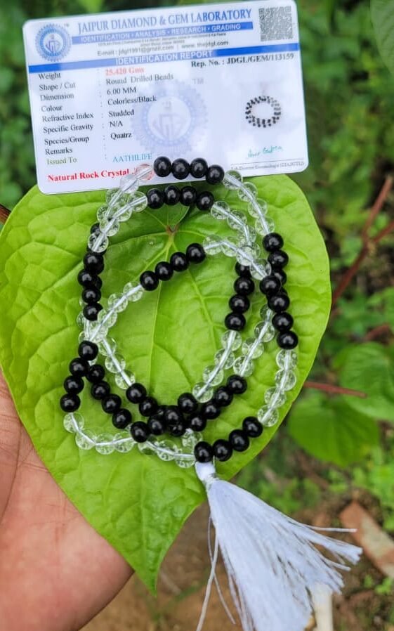 Karungali with Spatika Mala-6mm (type B)