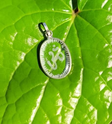 Spatika Gayatri O\m Gem Pendant