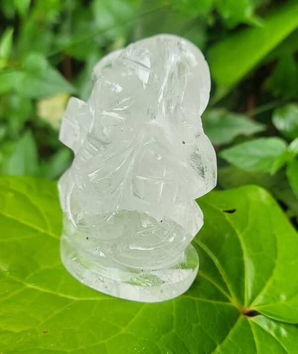 Spatika Ganesh Statue (Crystal Quartz)