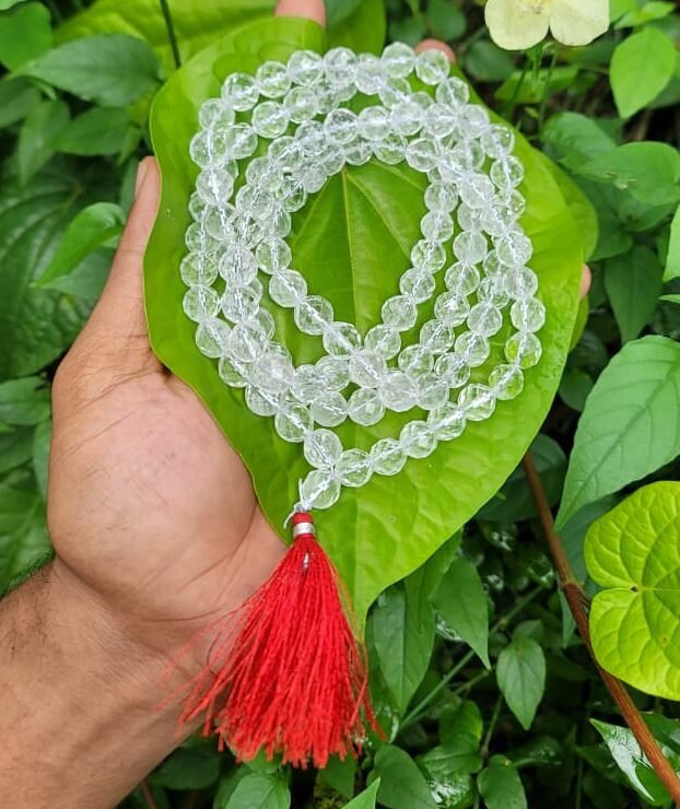 Spatika Diamond cut Mala -7mm