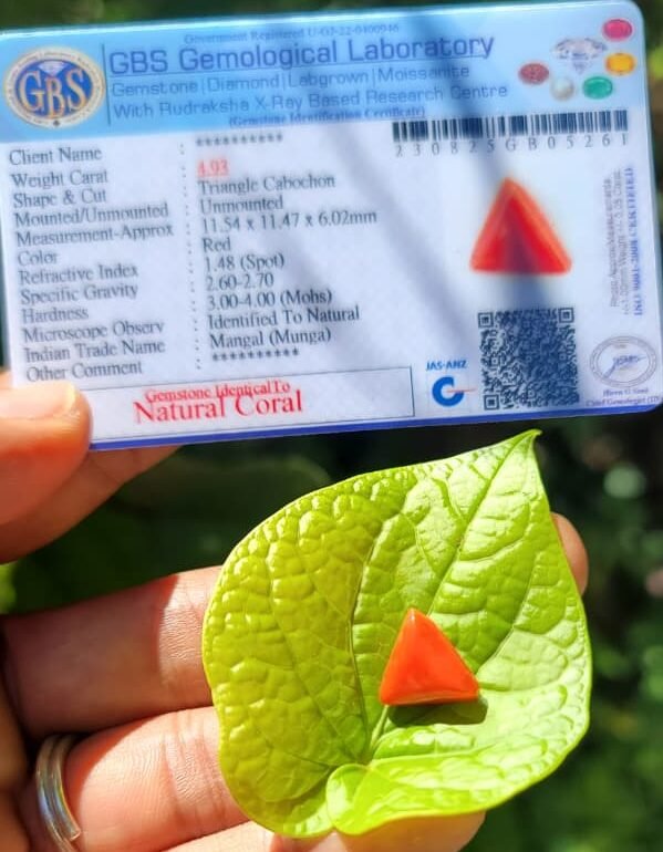 Natural Coral Triangle shape (Mangal)