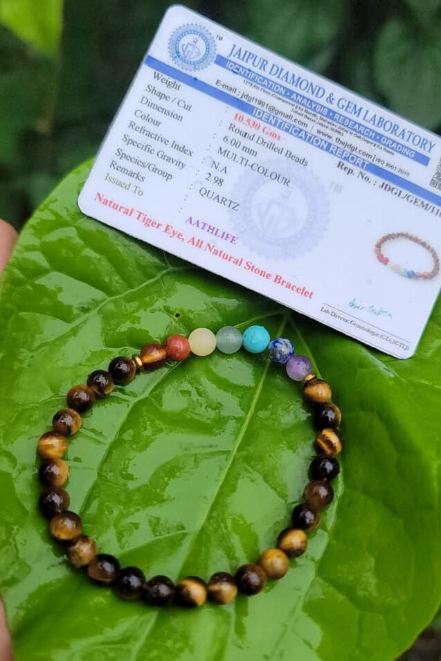 Tiger Eye with Seven Chakra Bracelet 6mm