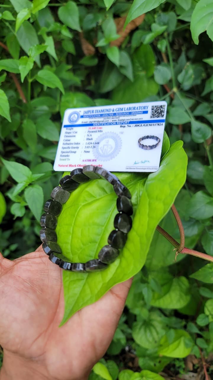 Black Obsidian Cupical Bracelet