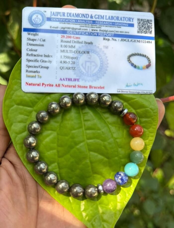 Pyrite with Seven Chakra Bracelet 8mm
