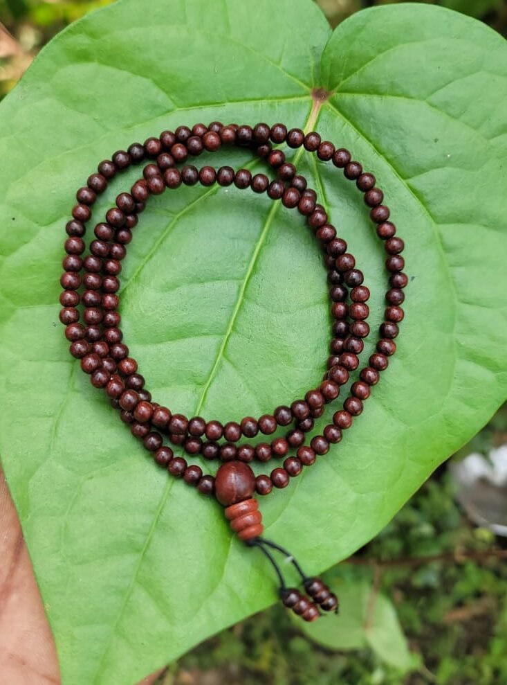 Red sandalwood mala Elastic-4mm