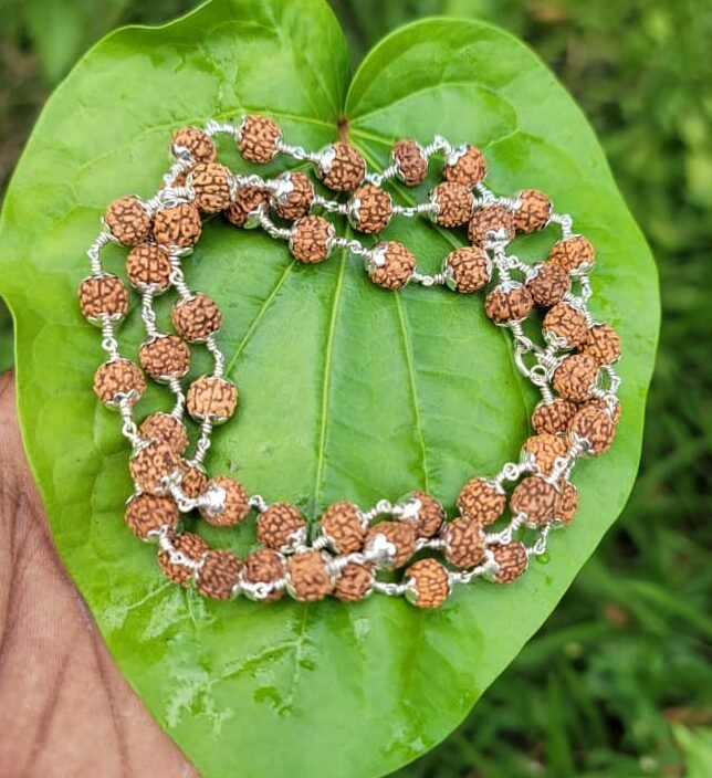 Rudraksha Silver(925) Cap Mala - 8mm