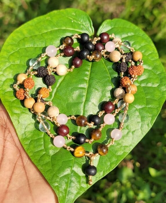 Navamani Panchaloha(impon) wire mala-8mm