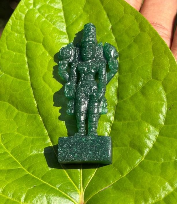 Green stone with Venkateshwara (Thirupathi Balaji)-2.5inch