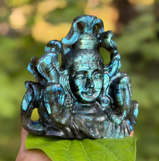 Labradorite Shiva statue Exotic collection Type-B