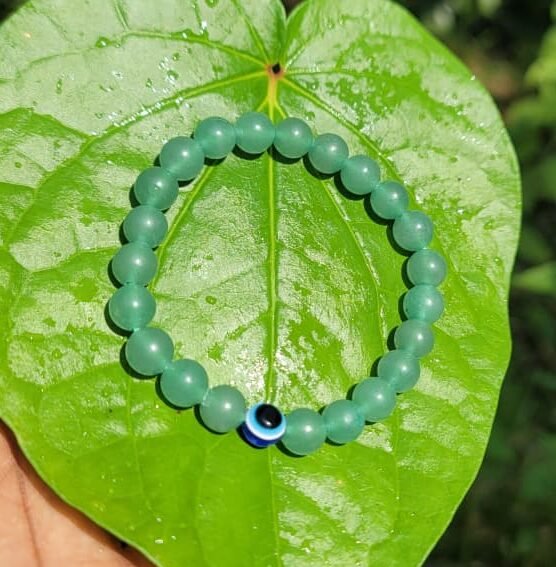 Green Aventurine Bracelet with Evil eye 8mm