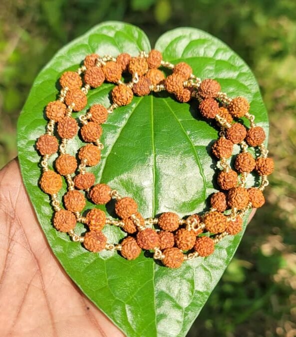 Rudraksha Panchaloha(impon)wire mala-8mm