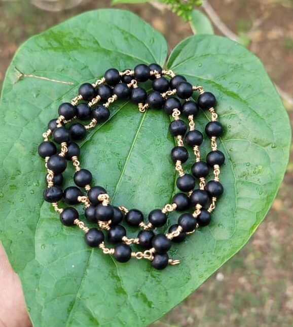 Karungali Panchaloha(impon)wire mala-8mm