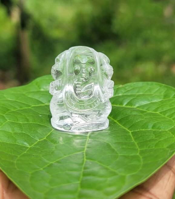 Premium Spatika Ganesh Statue small-1.5inch(30-40gram)