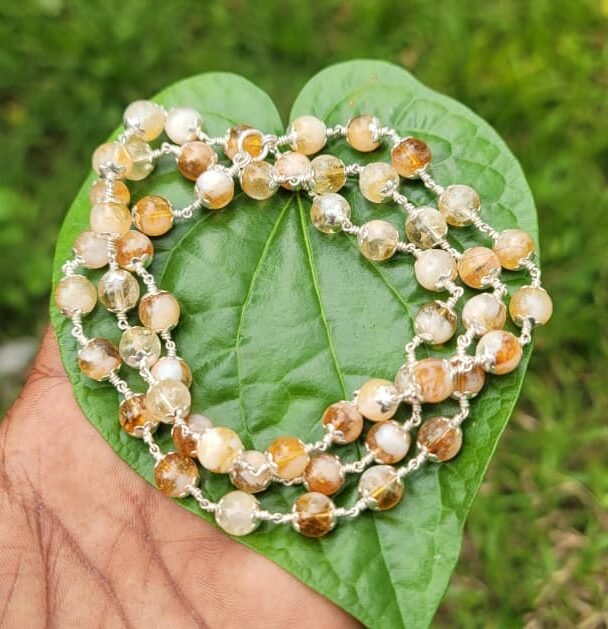 Citrine Silver(925) Mala - 54 beads