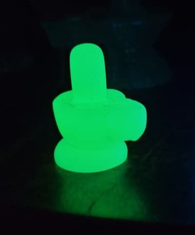 Glowing Shivalinga Small(green)-2.5inch
