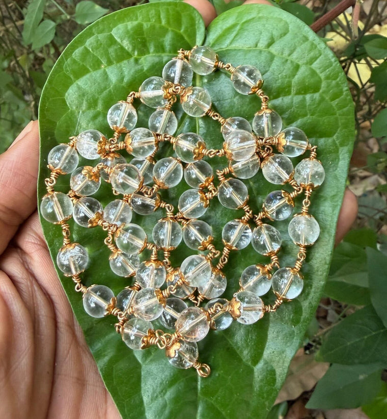 Spatika Panchaloha(Impon)Mala 8mm- 54 beads