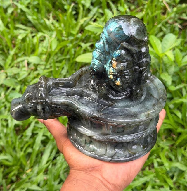 Labradorite Panchamukhi Shivalinga statue-2kg