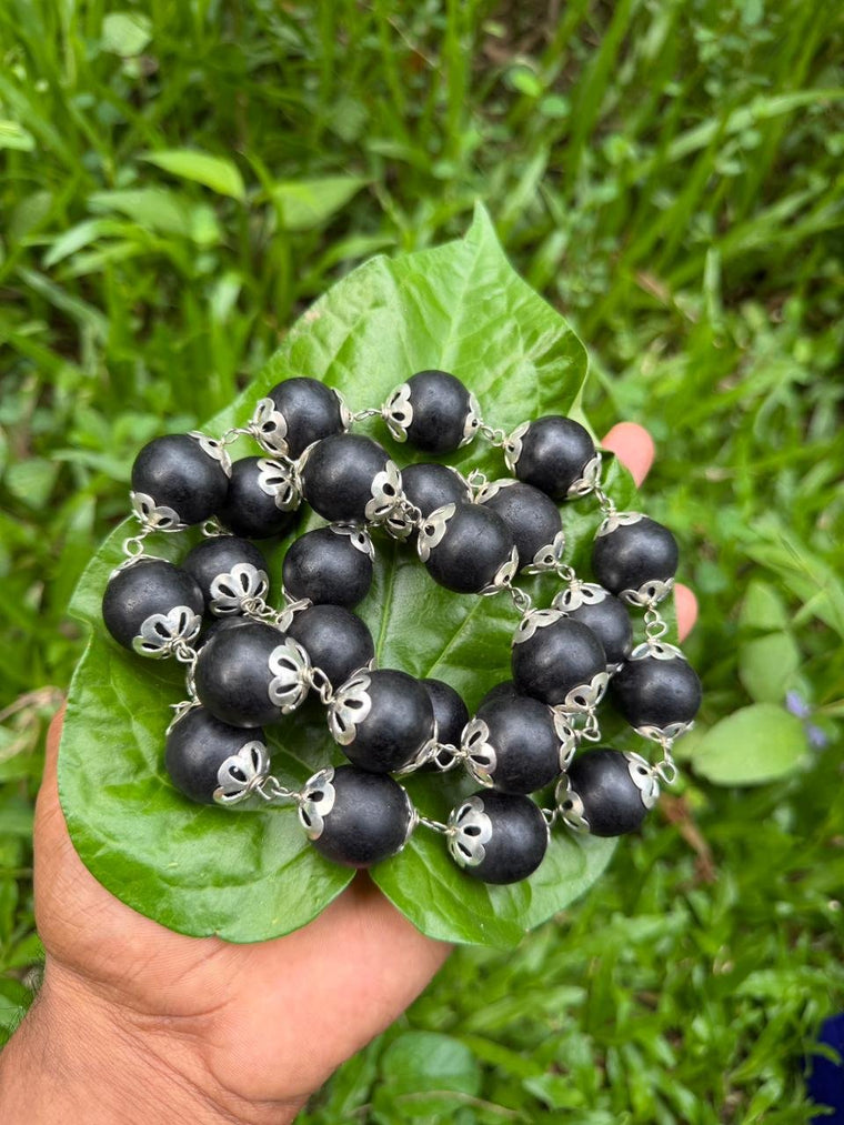 Karungali German Silver Mala-20mm