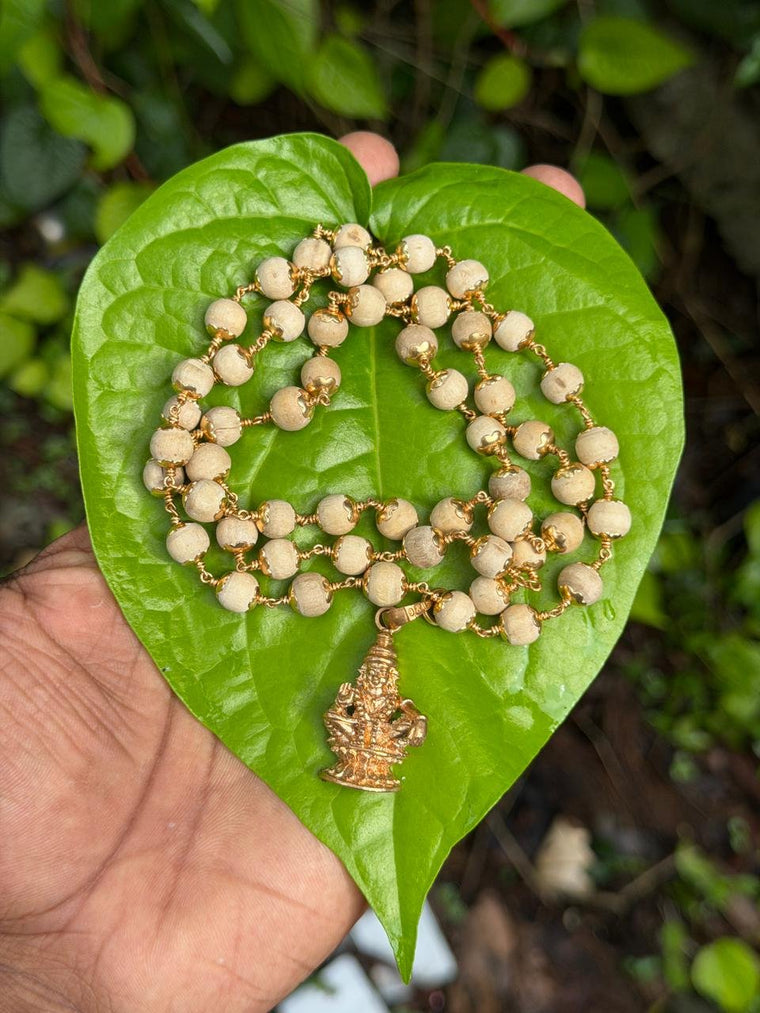 Tulasi Panchaloha(impon) Mala With Ayyappa Dollar 8mm