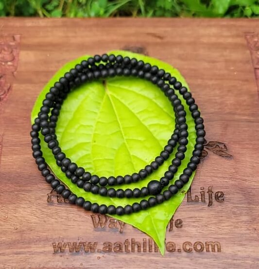 Karungali Malai 5mm 108 beads in Elastic Band(plain)