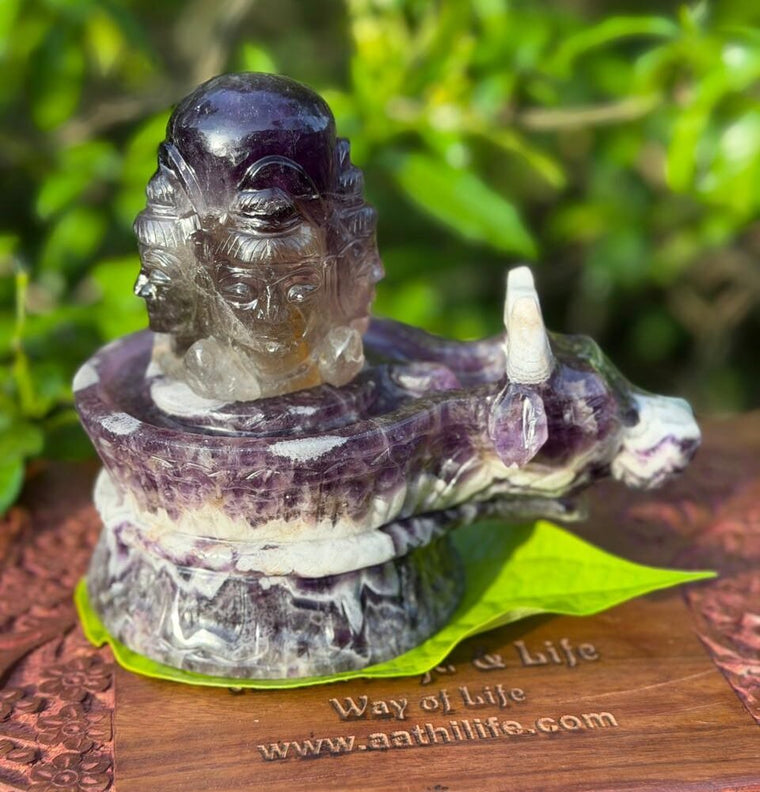 Amethyst Panchamukhi Shivalinga Statue 1.8kg