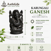 Karungali Ganesh Statue 4 inch